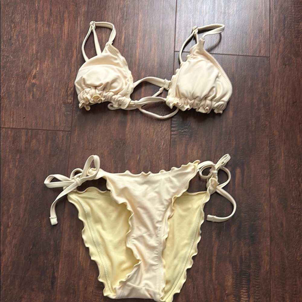 Xhilaration Cream Bikini with Delicate Lace Detailing